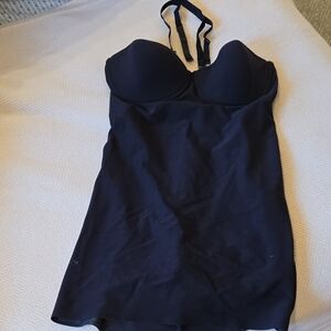 40D Black Bra/Slip Shapewear, Removable Straps. EUC
